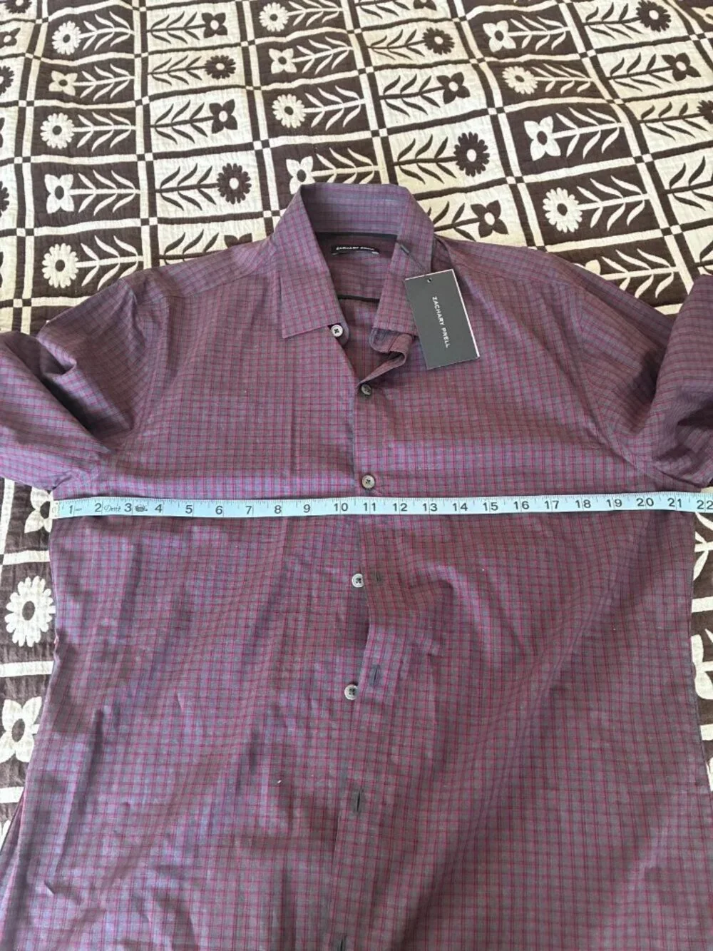 NWT Zachary Prell Men's Button Up Shirt Purple Medium